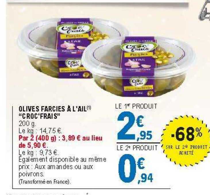 Olives Farcies à L'ail "croc'frais"