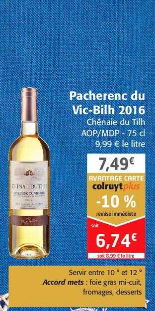 pacherenc du vic bilh 2016 chênaie du tilh aop mdp