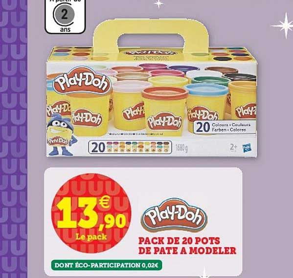 pack de 20 pots de pâte à modeler  play doh