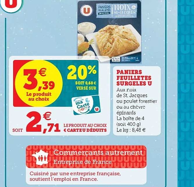 Paniers Feuilletés Surgelés U