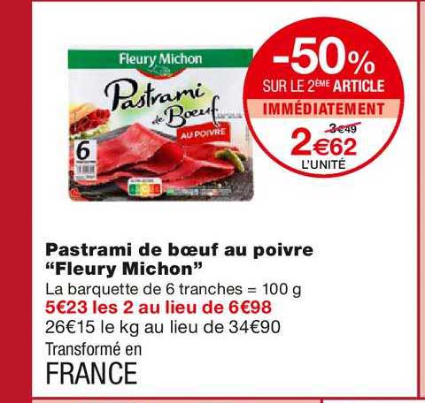 pastrami de bœuf au poivre "fleury michon"
