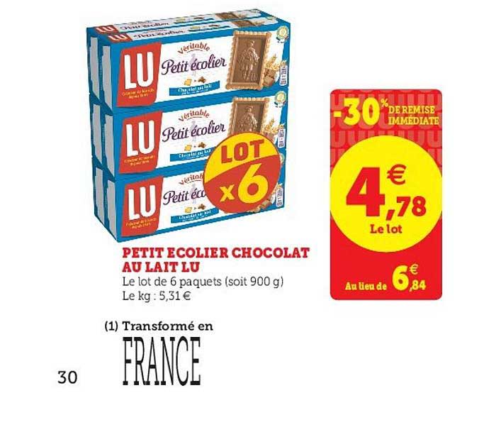 Petit écolier Chocolat Au Lait Lu