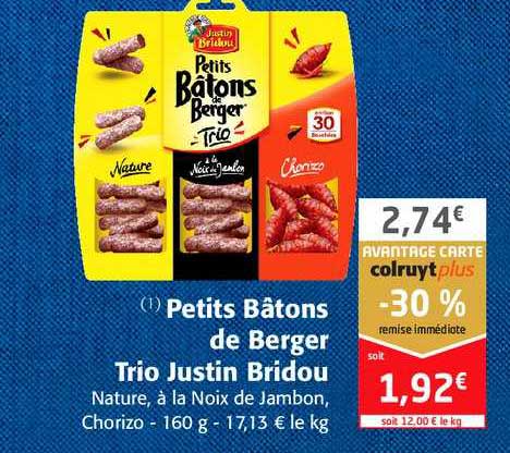 petits bâtons de berger trio justin bridou