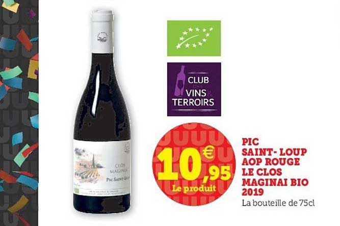 pic saint loup aop rouge le clos maginai bio 2019