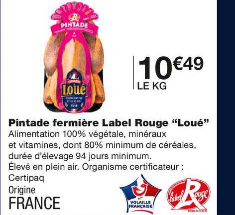 pintade fermière label roge "loué"