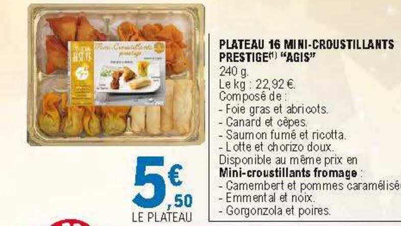 plateau 16 mini-croustillants prestige "agis"