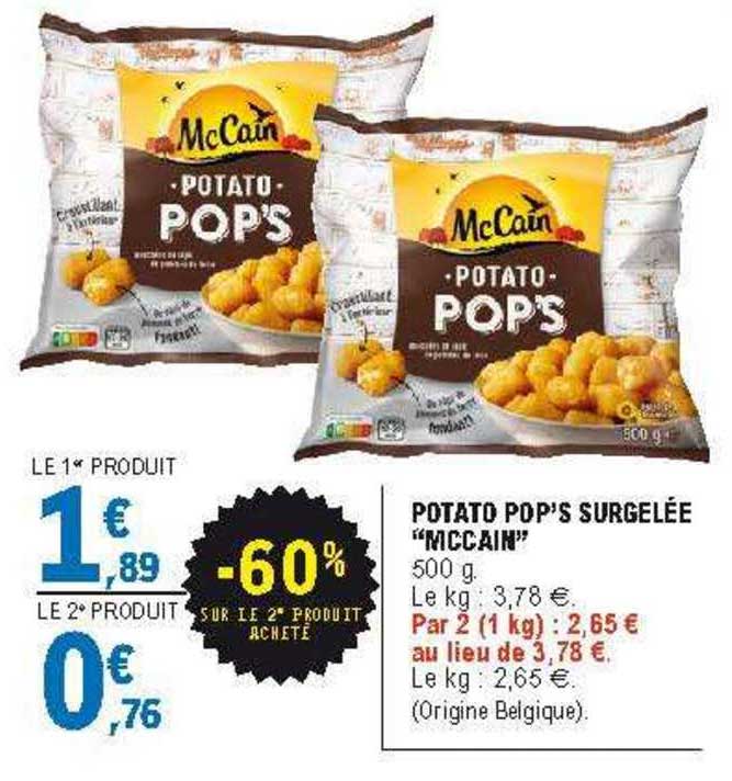 potato pop's surgelée "mccain"