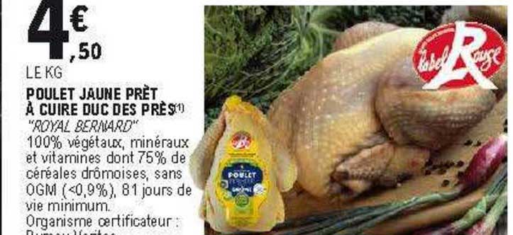 poulet jaune prêt à cuire duc des près