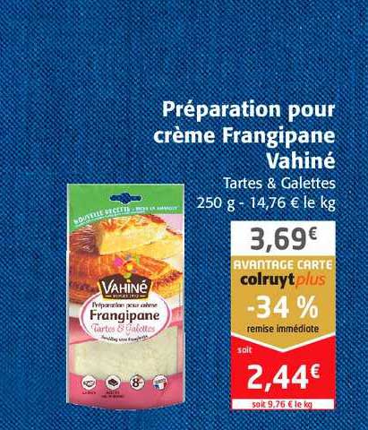 préparation pour crème frangipane vahiné