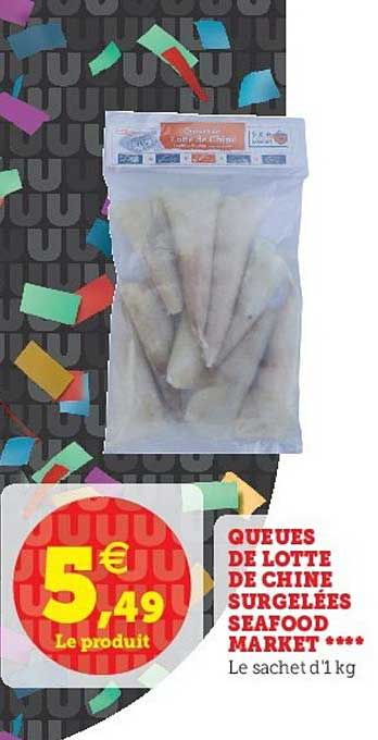 queues de lotte de chine surgelées seafood market