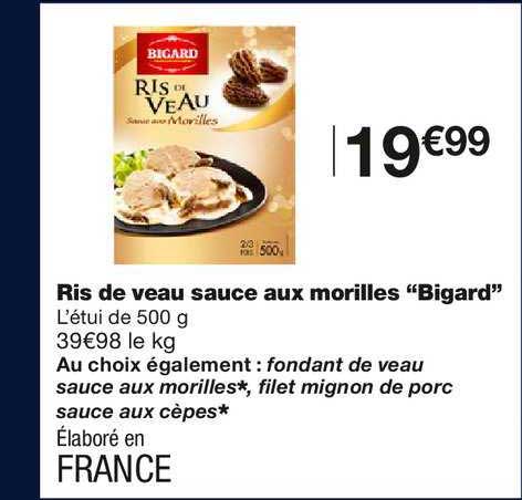 ris de veau sauce aux morilles "bigard"