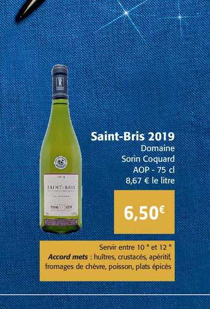 saint bris 2019 domaine sorin coquard aop