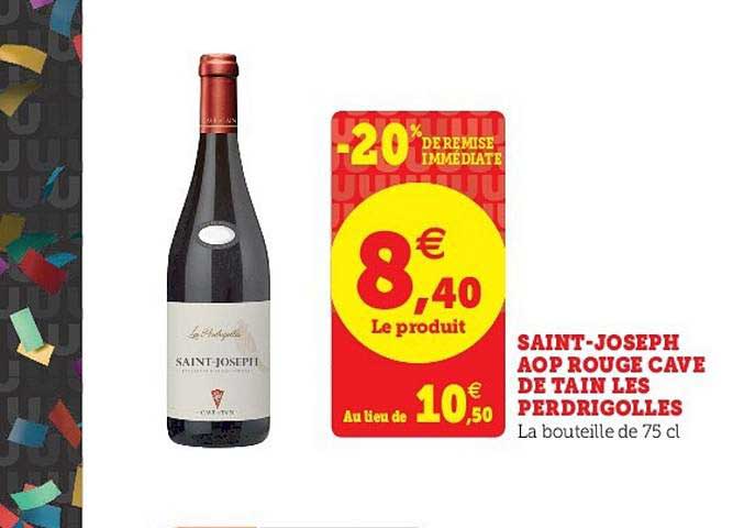 saint joseph aop rouge cave de tain les perdrigolles -20% de remise immédiate
