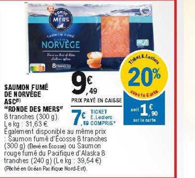 saumon fumé de norvège asc "ronde des mers"