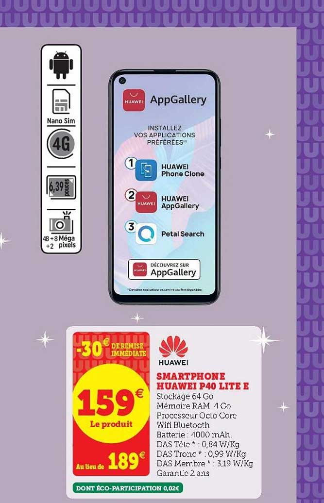 smartphone huawei p40 lite e