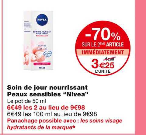 soin de jour nourrissant peaux sensibles "nivea"