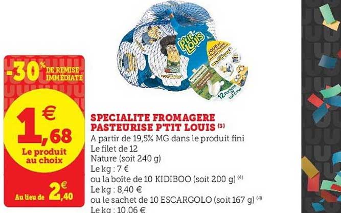 spécialité fromagère pasteurisé p'tit louis