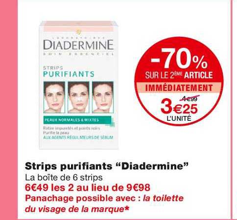 strips purifiants "diadermine"