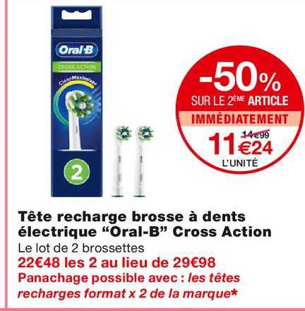 Tête Recharge Brosse à Dents électrique "oral-b" Cross Action