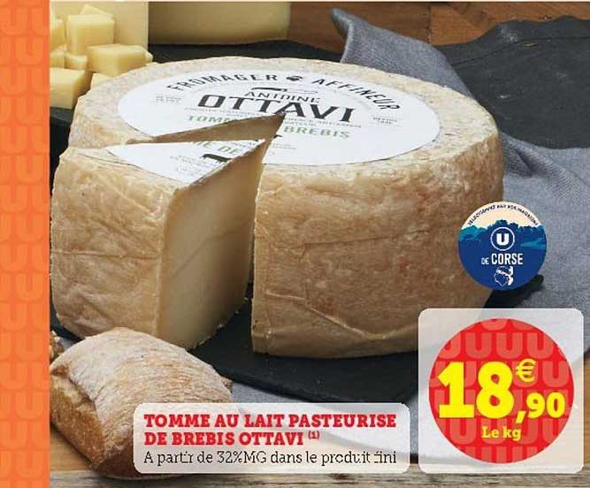 tomme au lait pasteurisé de brebis ottavi