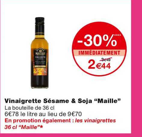 vinaigrette sésame & soja maille -30% immédiatement