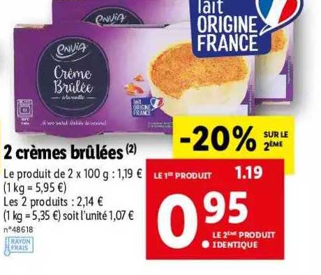 2 crèmes brûlées envia