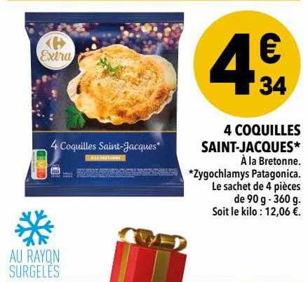 4 coquilles saint-jacques