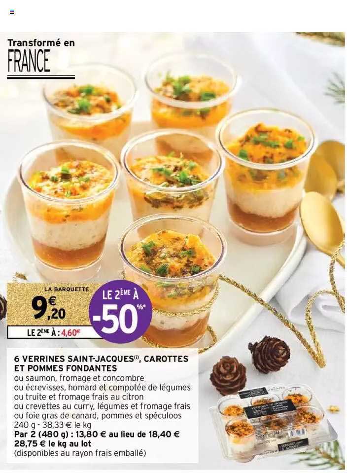 6 verrines saint-jacques, carottes et pommes fondantes