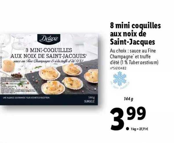 8 mini coquilles aux noix de saint-jacques deluxe