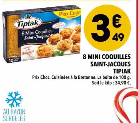 8 mini coquilles saint-jacques tipiak