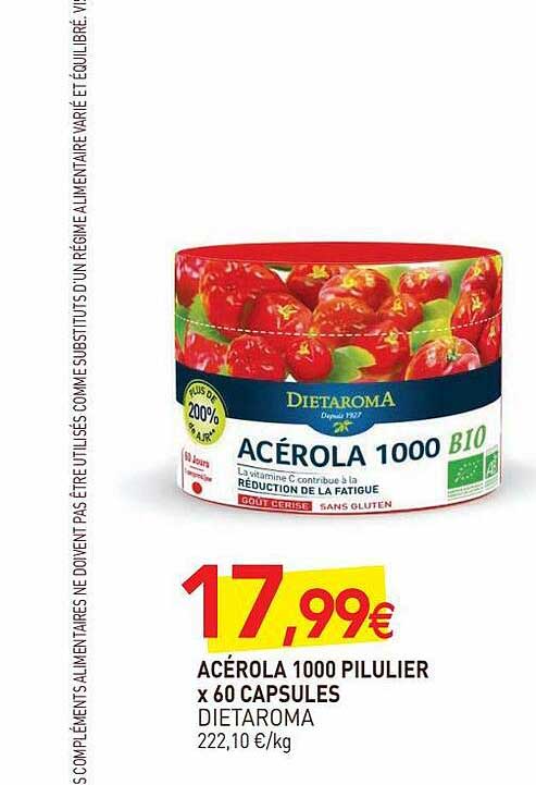 acérola 1000 pilulier  x 60 capsules dietaroma