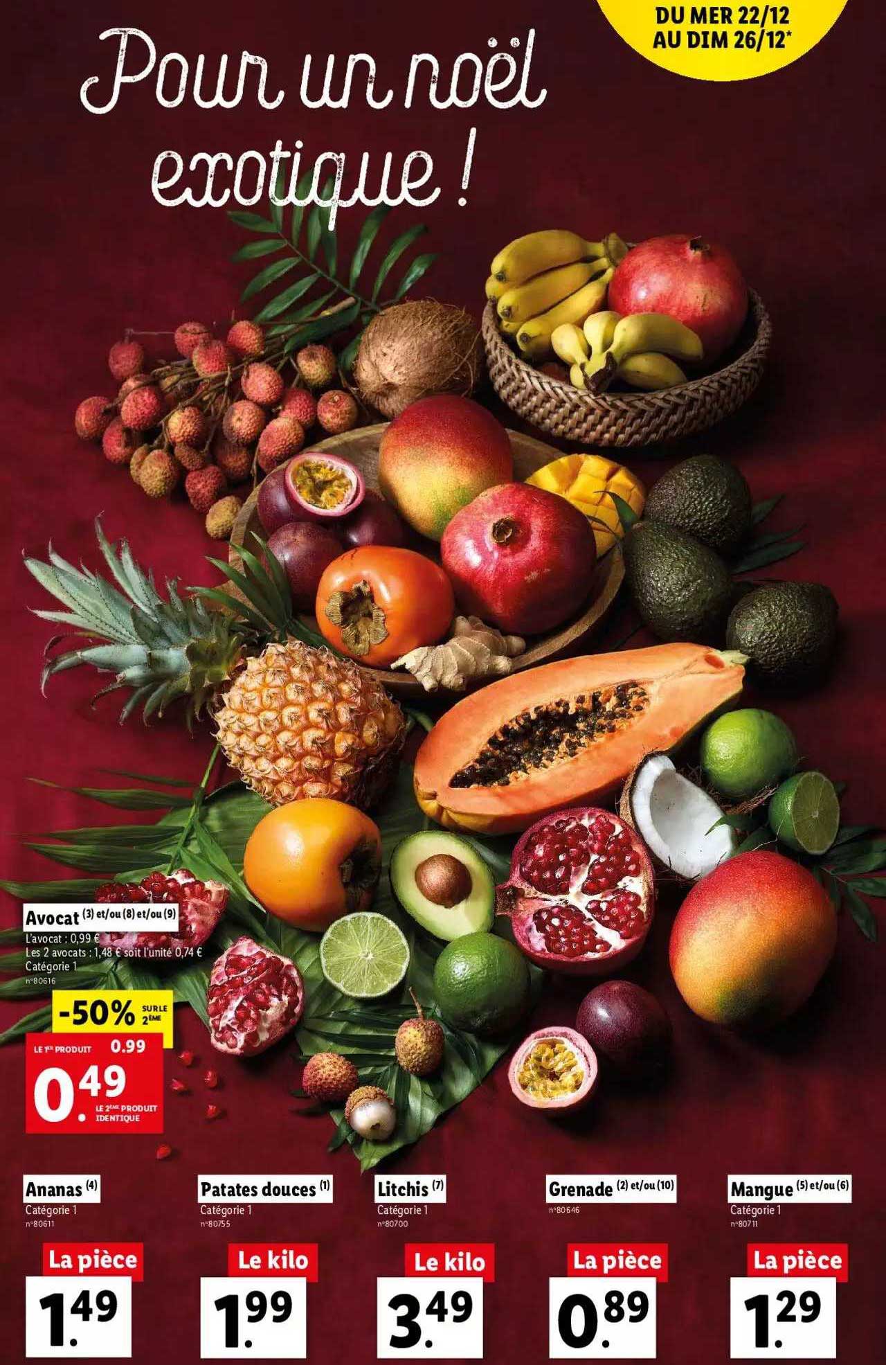 ananas, patates douces, litchis, grenade , mangue