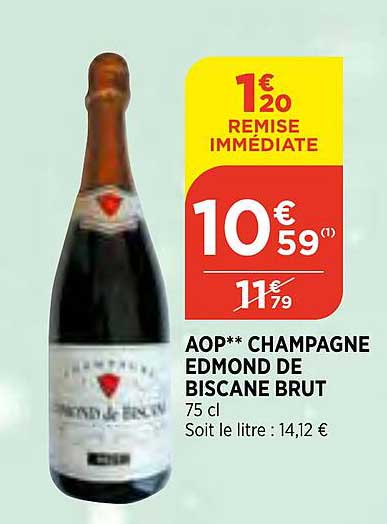 aop champagne edmond de biscane brut