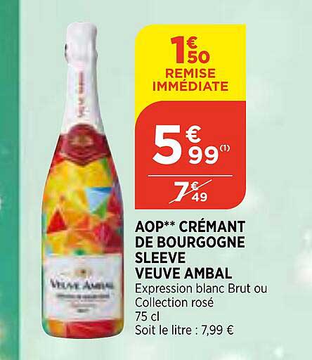 aop crémant de bourgogne sleeve veuve ambal