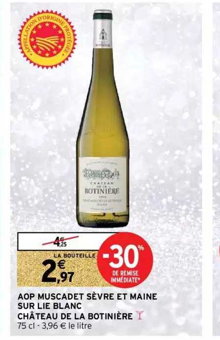 aop muscadet sèvre et maine sur lie blanc château de la botinière