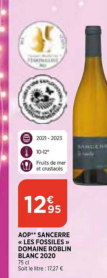 aop sancerre «les fossiles» domaine roblin blanc 2020