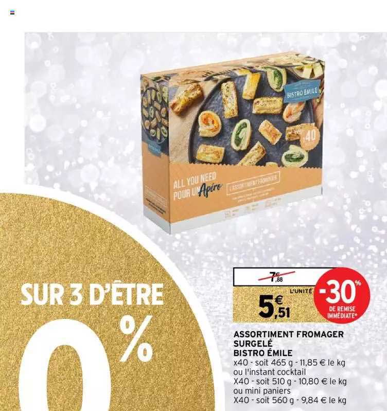 assortiment fromager surgelé bistro émile