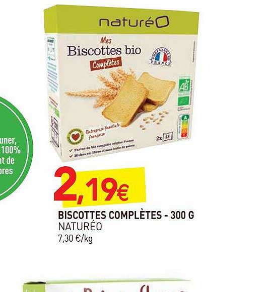 biscottes complètes naturéo 300 g