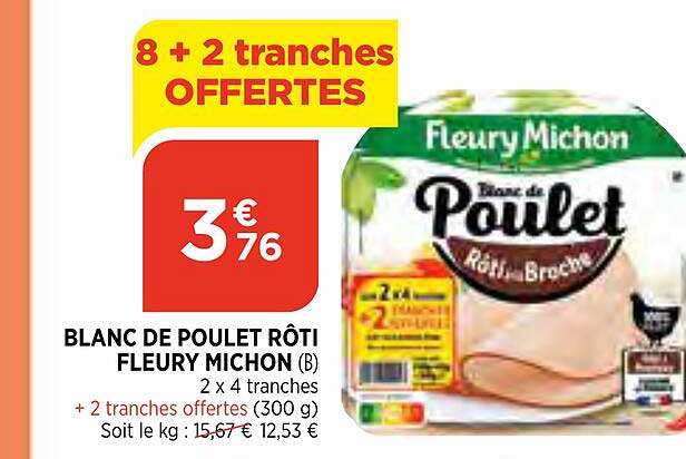 blanc de poulet rôti fleury michon