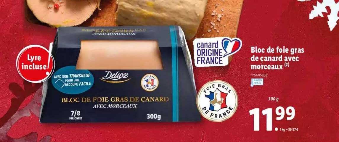 Bloc De Foie Gras De Canard Avec Morceaux Deluxe