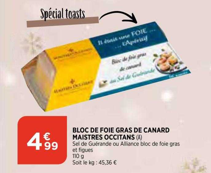 bloc de foie gras de canard maistres occitans