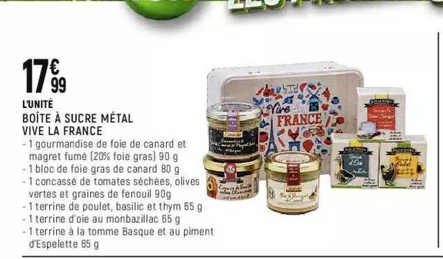 boîte à sucre métal vive la france