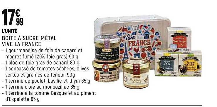 boîte à sucre métal vive la france