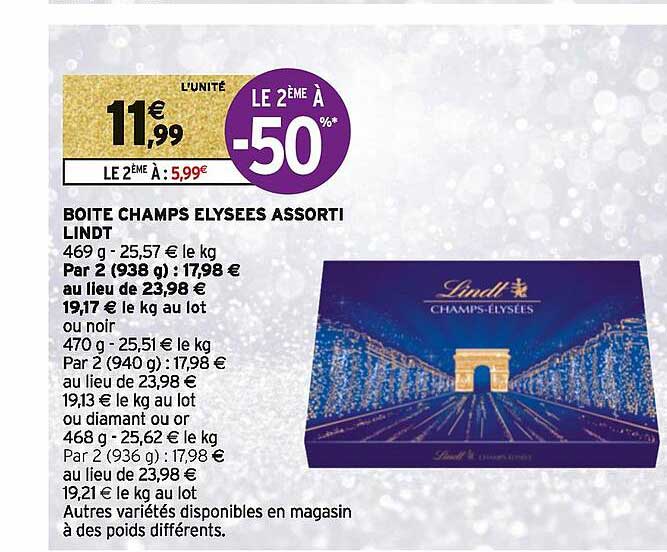 boîte champs élysées assorti lindt