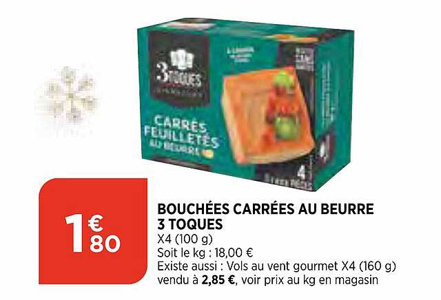 Bouchées Carrées Au Beurre 3 Toques