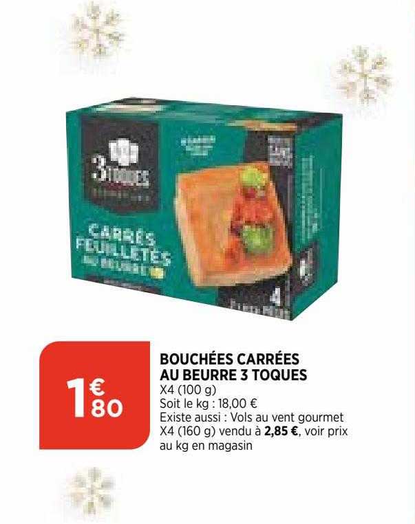 bouchées carrées au beurre 3 toques