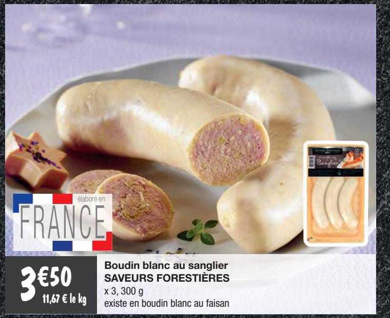 boudin blanc au sanglier saveurs forestières