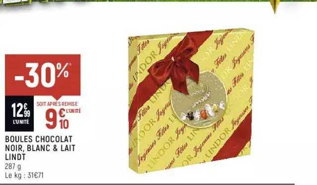 Boules Chocolat Noir, Blanc & Lait Lindt