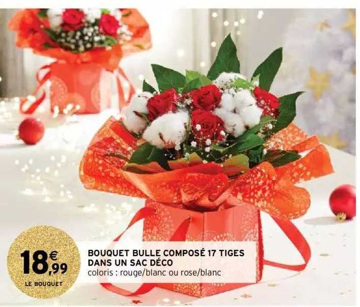 bouquet bulle composé 17 tiges dans un sac déco