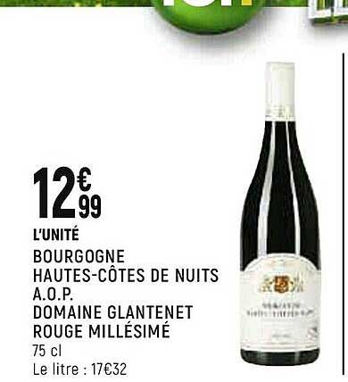 bourgogne hautes-côtes de nuit a.o.p. domaine glantenet rouge millésimé